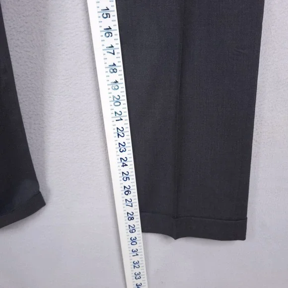 Zanella Vtg Wool Trousers Pants Mens Size 34 Pleated Cuffed Straight Leg - Picture 8 of 15